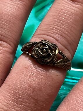 Vintage Sterling Silver 925 Rose Floral Size 9 Ring